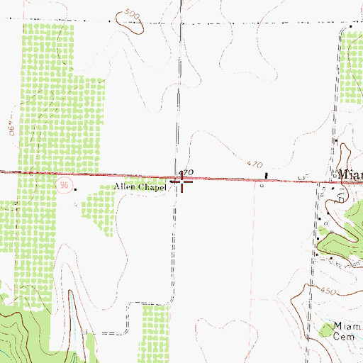 Topographic Map of Allen Chapel, GA