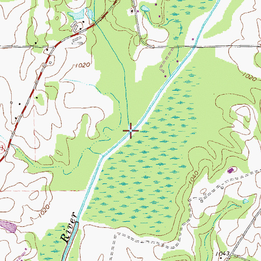Topographic Map of Allen Creek, GA