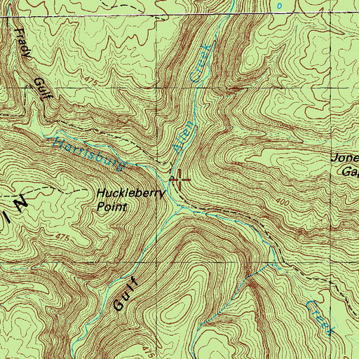 Topographic Map of Allen Creek, GA