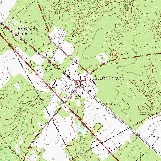 Topographic Map of Allentown, GA