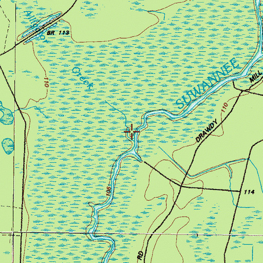 Topographic Map of Alligator Creek, GA
