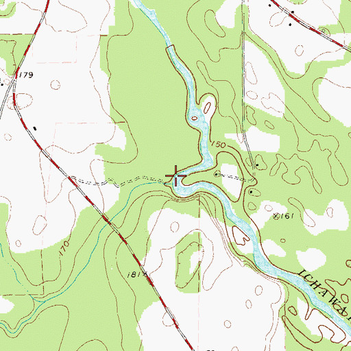Topographic Map of Alligator Creek, GA