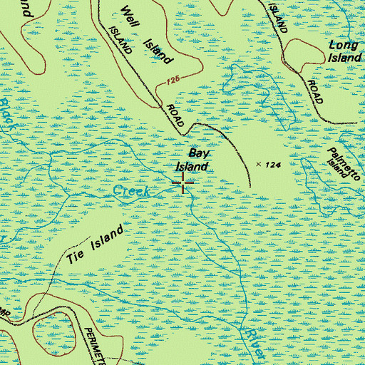 Topographic Map of Alligator Creek, GA