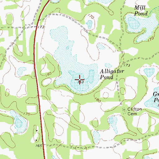 Topographic Map of Alligator Pond, GA