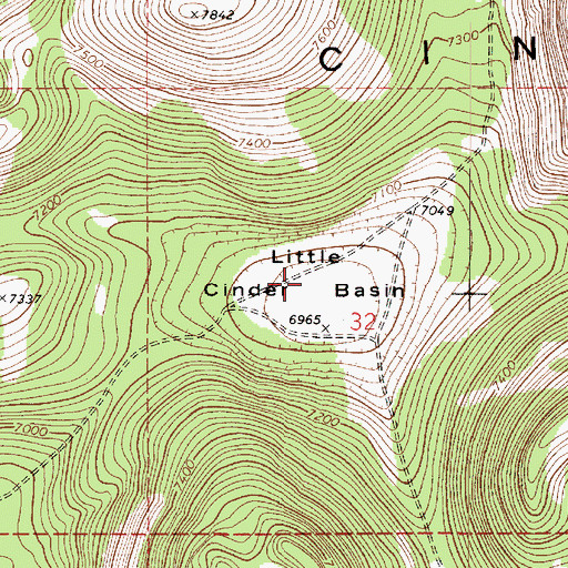 Topographic Map of Little Cinder Basin, AZ