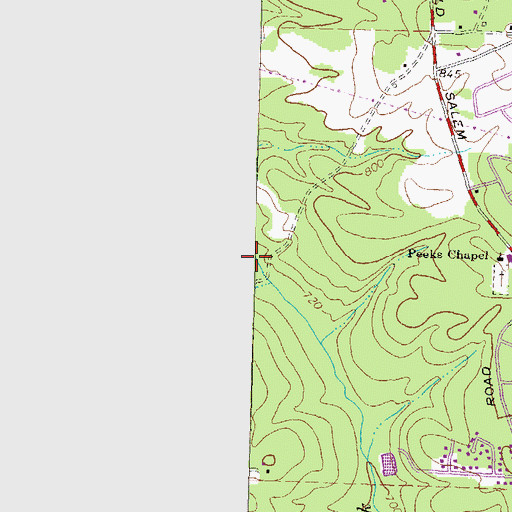 Topographic Map of Almand Creek, GA
