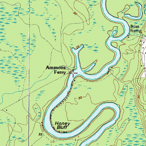 Topographic Map of Ammons Ferry, GA