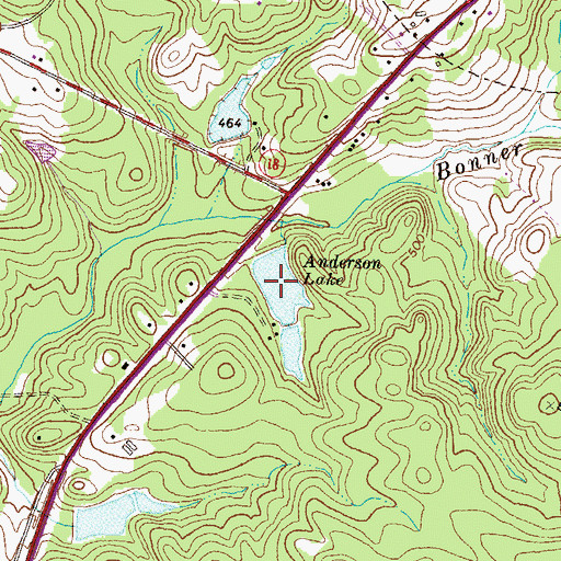 Topographic Map of Anderson Lake, GA
