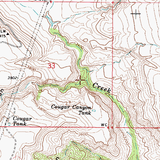 Topographic Map of Little Cougar Canyon, AZ