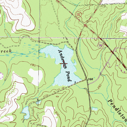 Topographic Map of Anderson Pond, GA