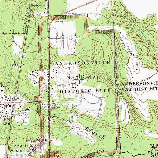 Topographic Map of Andersonville National Historic Site, GA