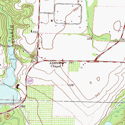 Topographic Map of Andrew Chapel, GA
