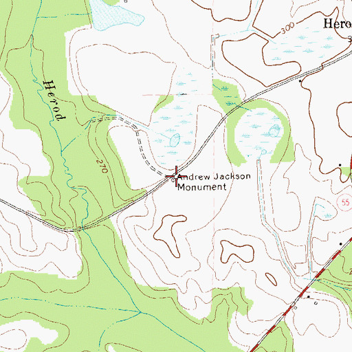 Topographic Map of Andrew Jackson Monument, GA