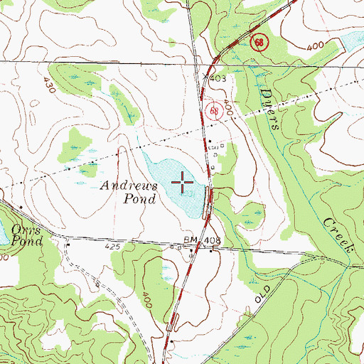 Topographic Map of Andrews Pond, GA