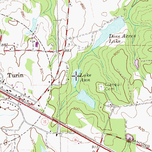 Topographic Map of Lake Ann, GA