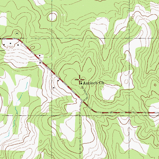 Topographic Map of Antioch Church, GA