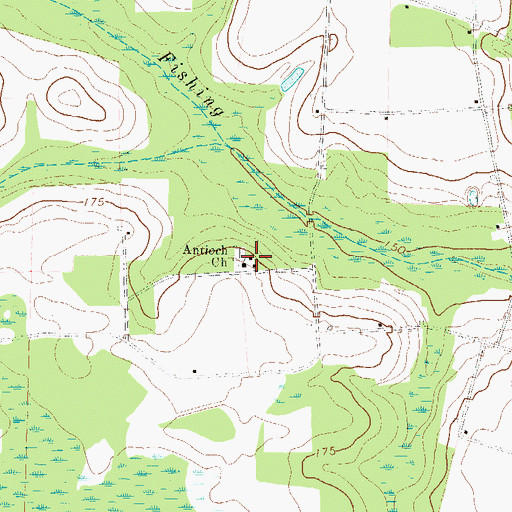 Topographic Map of Antioch Church, GA