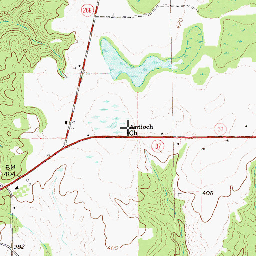 Topographic Map of Antioch Church, GA