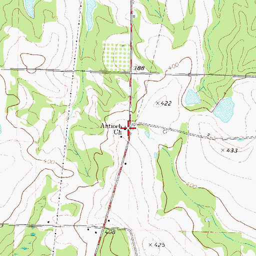 Topographic Map of Antioch Church, GA