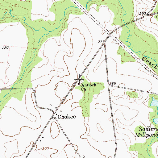 Topographic Map of Antioch Church, GA