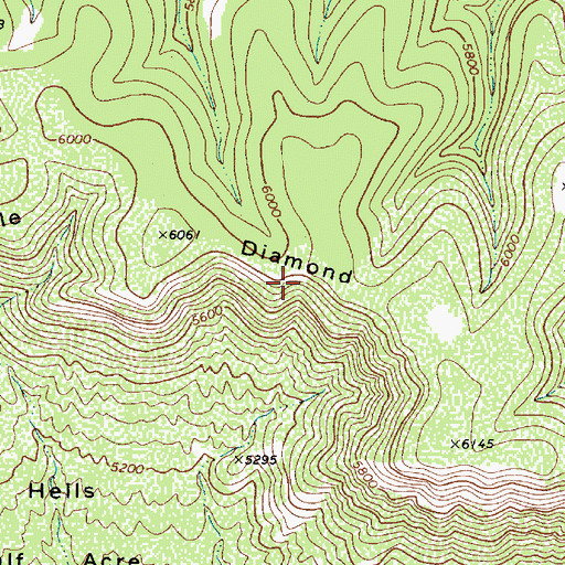Topographic Map of Little Diamond Rim, AZ