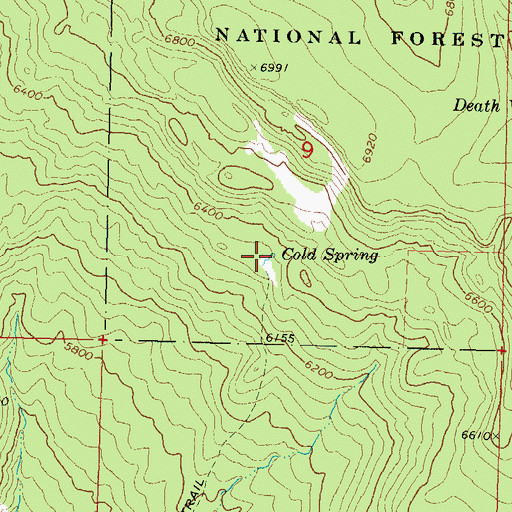 Topographic Map of Cold Spring, AZ