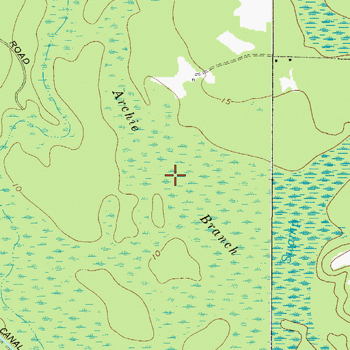 Topographic Map of Archie Branch, GA