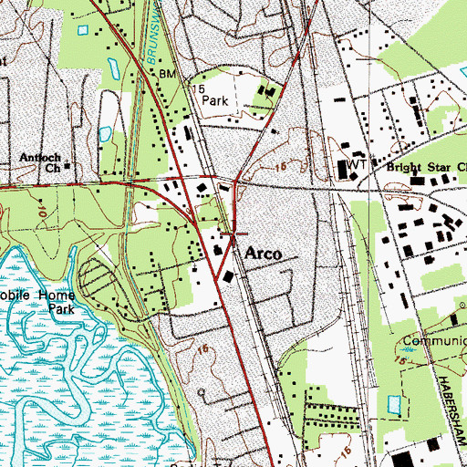Topographic Map of Arco, GA