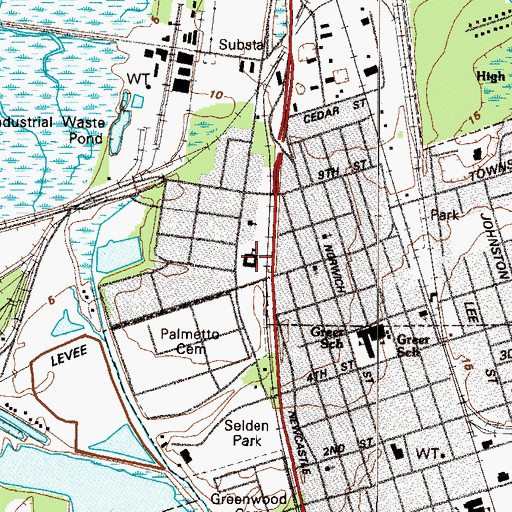 Topographic Map of Arco School, GA