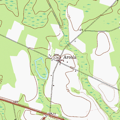 Topographic Map of Arcola, GA