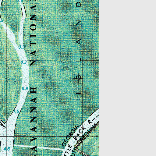 Topographic Map of Argyle Island, GA