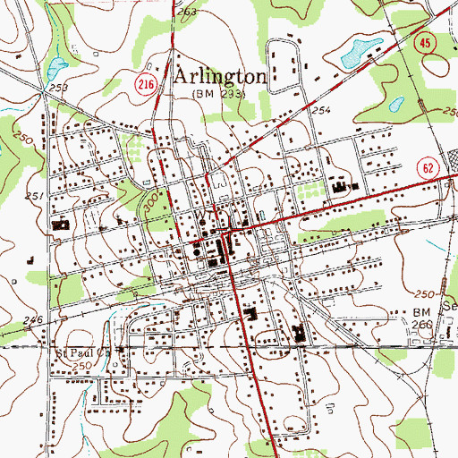 Topographic Map of Arlington, GA