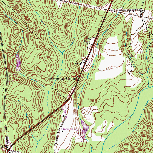 Topographic Map of Armour Cemetery, GA