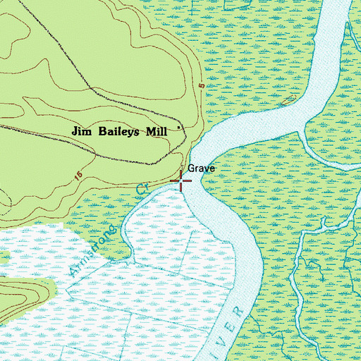 Topographic Map of Armstrong Creek, GA