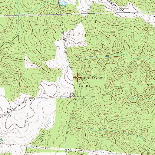 Topographic Map of Arnold Cemetery, GA