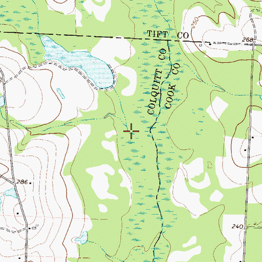 Topographic Map of Arnold Creek, GA