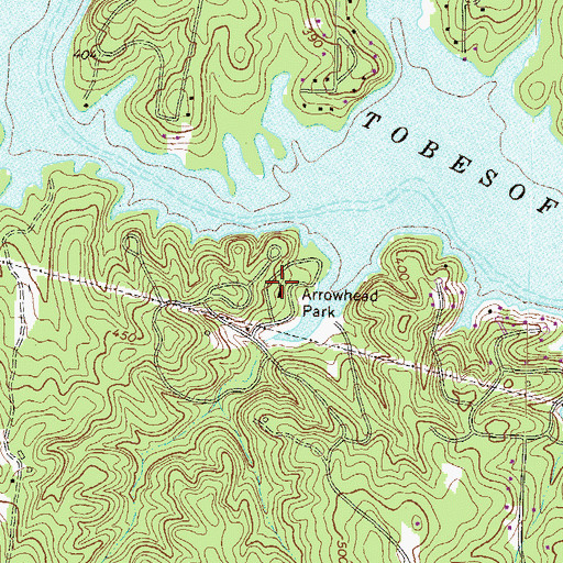 Topographic Map of Arrowhead Park, GA
