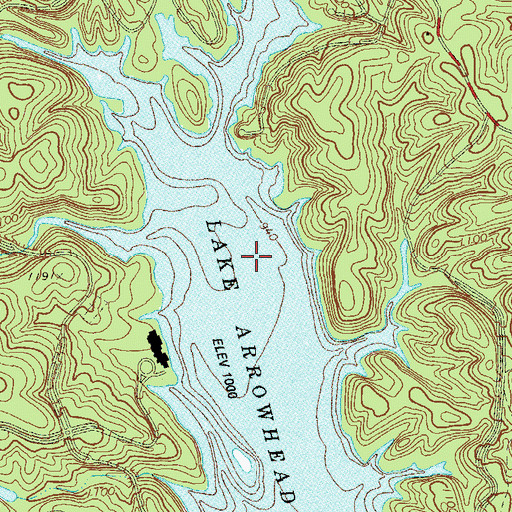 Topographic Map of Lake Arrowhead, GA