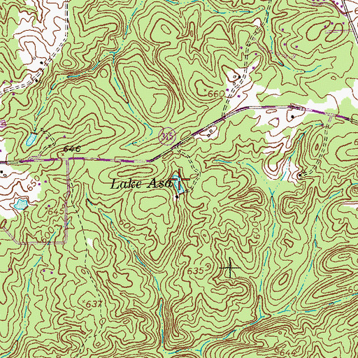 Topographic Map of Lake Asa, GA