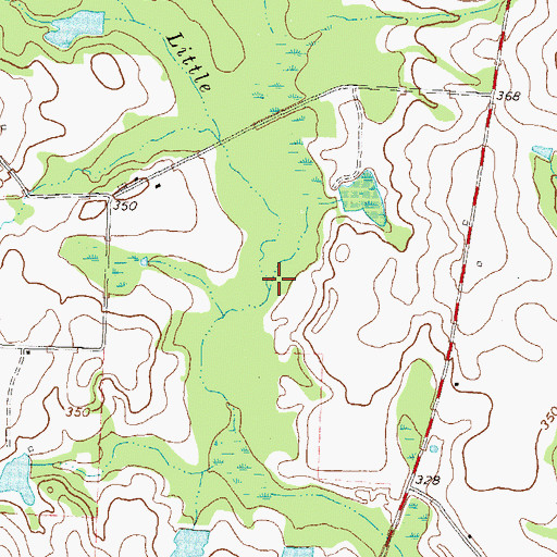 Topographic Map of Ashburn Branch, GA