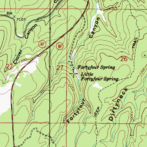 Topographic Map of Little Fortyfour Spring, AZ