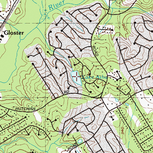 Topographic Map of Lake Atha, GA