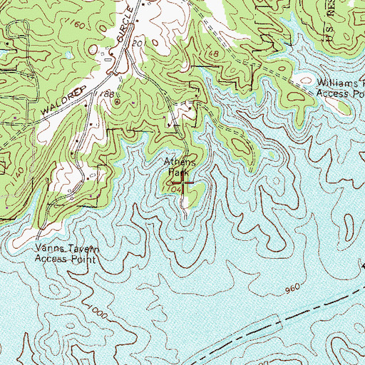 Topographic Map of Athens Park, GA