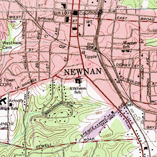 Topographic Map of Atkinson Elementary School, GA