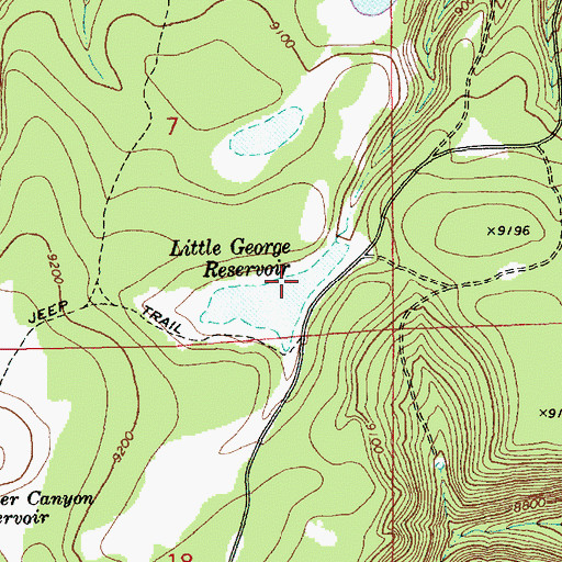 Topographic Map of Little George Reservoir, AZ