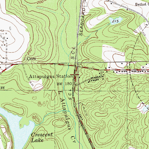Topographic Map of Attapulgus, GA