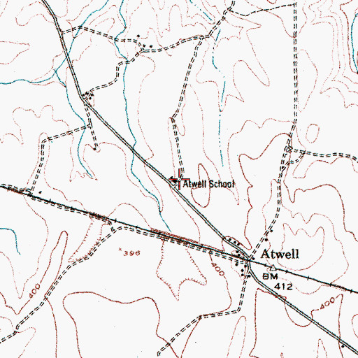 Topographic Map of Atwell School, GA