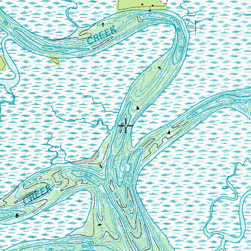 Topographic Map of Atwood Creek, GA