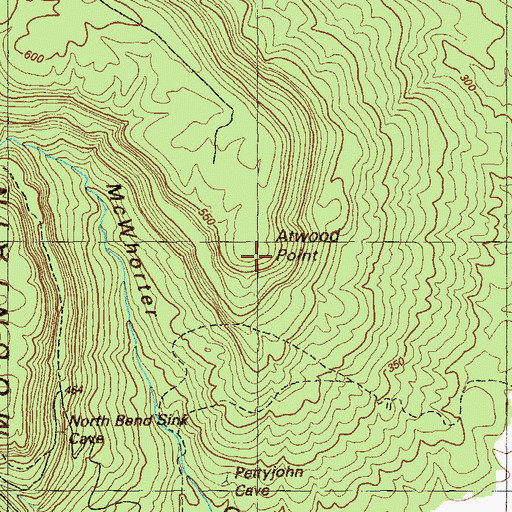 Topographic Map of Atwood Point, GA