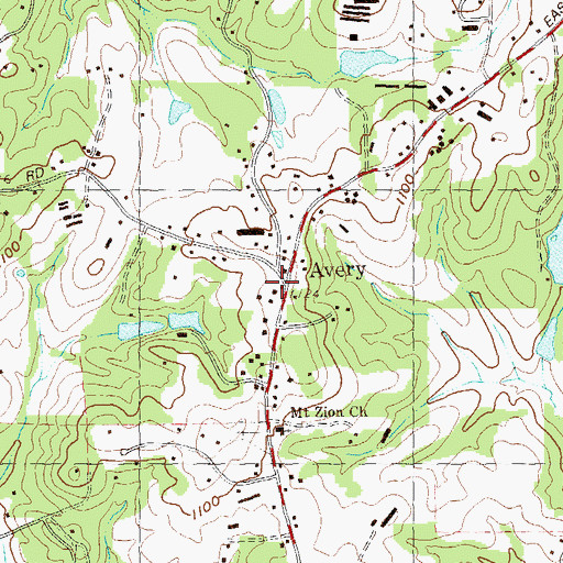 Topographic Map of Avery, GA